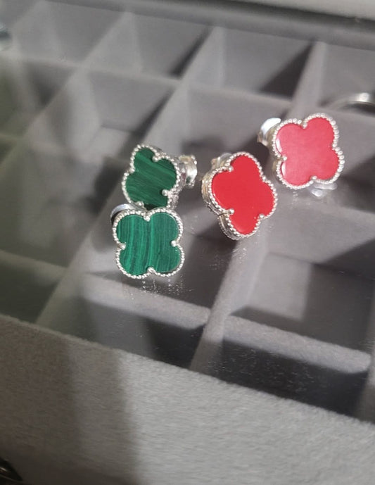 Aretes clover plata italiana